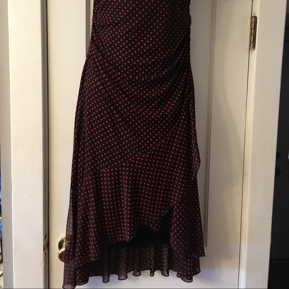 Med length dress Ruby Rox red and black. High-low